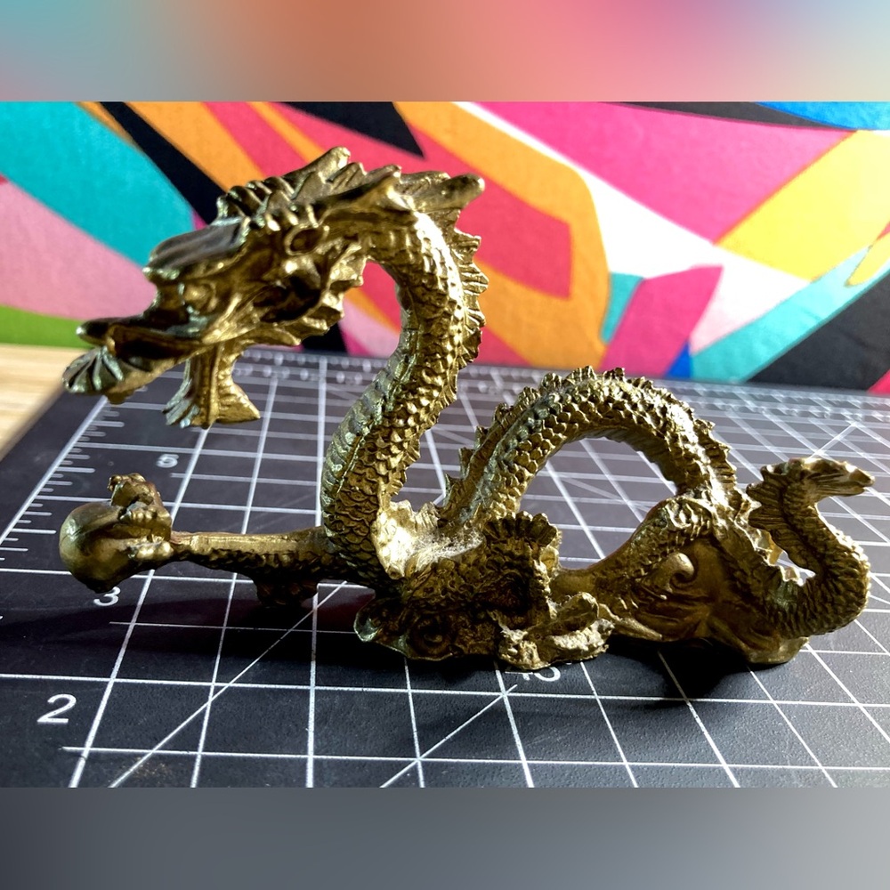 Brass Collectible Dragon Statue | Luck Dragon